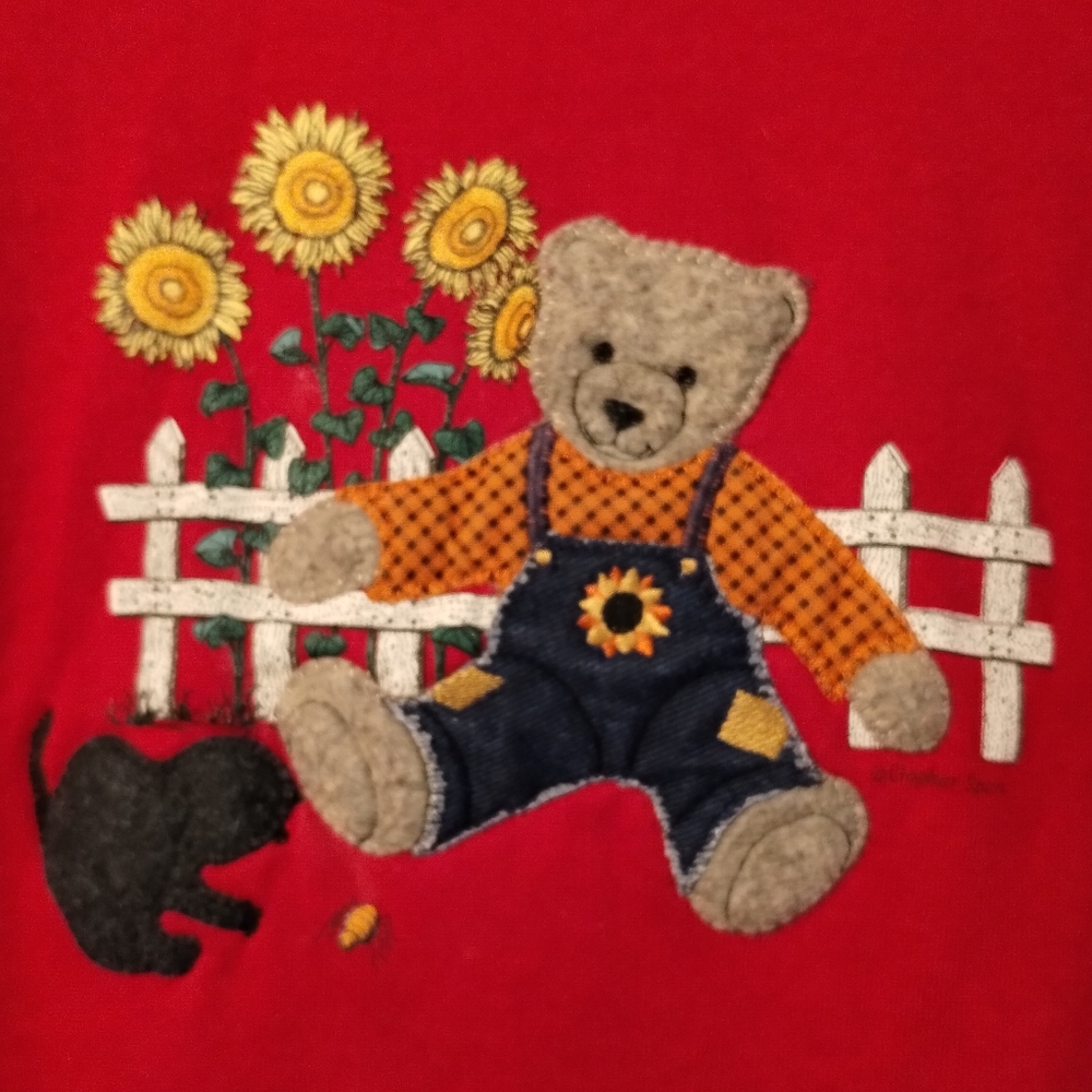 Women's Vintage Teddy Bear Sweatshirt - Picture 2 of 4